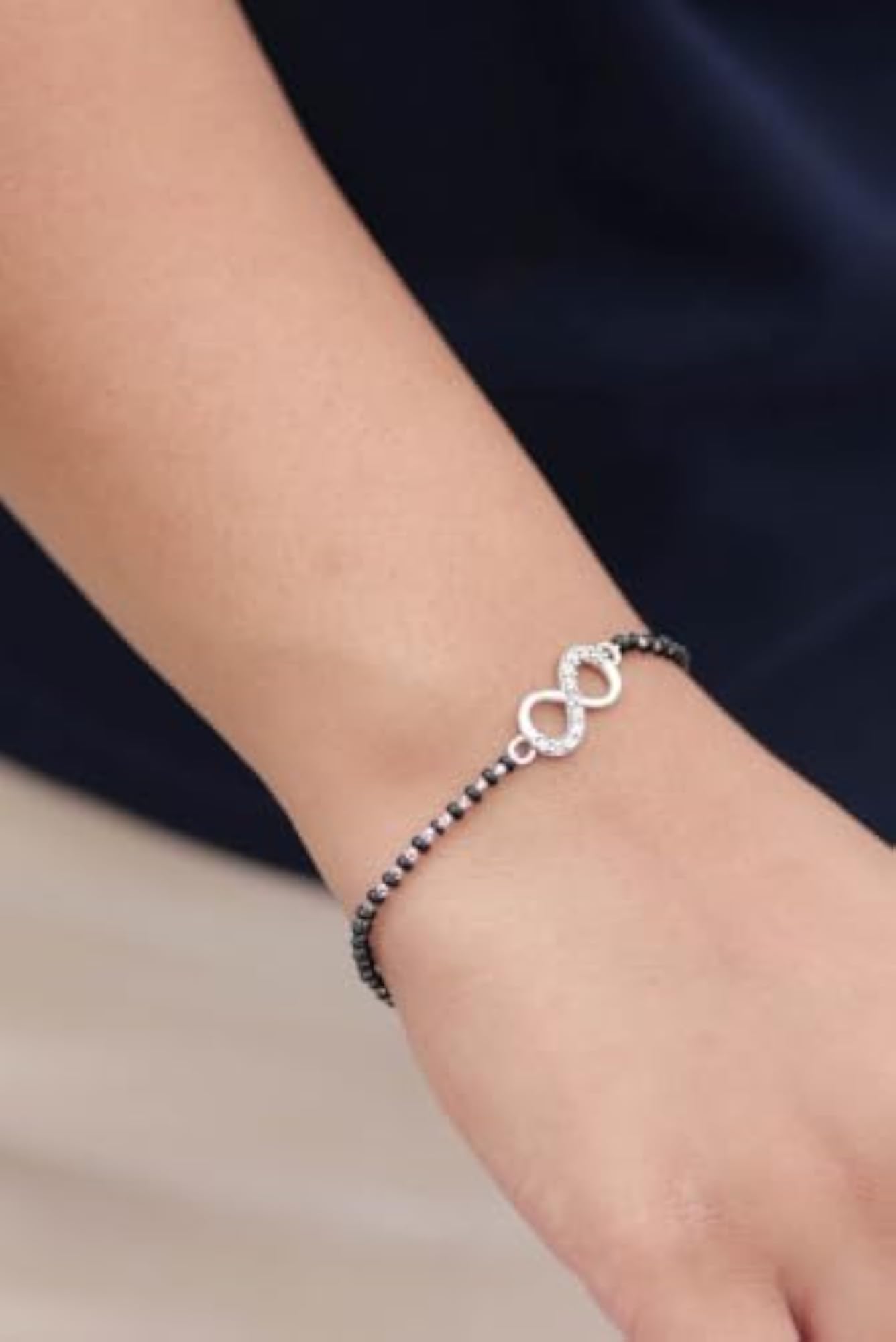 Women's Sterling Silver Aadhya Infinity Grace Mangalsutra Bracelet