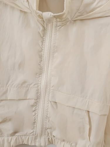 Girls Lightweight Hooded Zip-Up Jacket Long Sleeve Sporty Windbreaker3