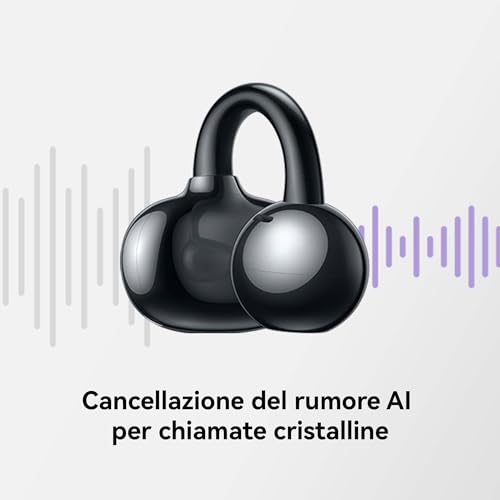 FreeClip Innovative Clip Design for Unparalleled Comfort, Listen with Open-Ear, AI Noise Cancellation for Calls, Long Battery Life, Android & iOS, Italy, Black - Gadget - Immagine 5