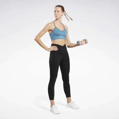 Image of Reebok Women's Satin 91% PES /9% El-Interlock-Hydrophilic Finish /Print-Digital Sublimation-Disperse Classic Workout Sports Bra