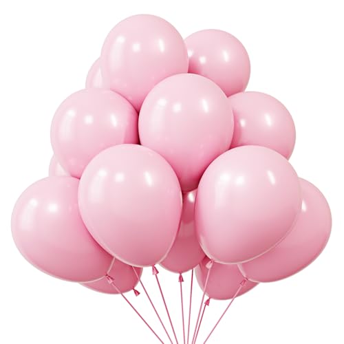 Image of KBZVNAF Pastel Pink Latex Party Balloons 50 Pack 12 inch