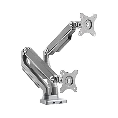 NYTFHMS Monitor Stand Dual Screen Monitor Stand Mechanical Spring Monitor Desk Mount Stand Height-Adjustable Monitor Arm Desk Mount with 2 USB Ports, Fits 17"- 27" Screen Tv Stan