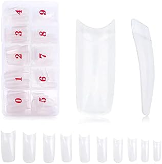French Nails Clear Acrylic Tips 500 x - DIY Manicure Vanish or Gel Extension 10 Sizes  NEW x500 Pieces Nail Extensions Coffin Shape, Square shape  By TRIXES