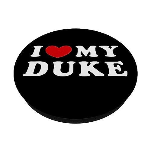 I Love My Duke, I Heart My Duke PopSockets Swappable PopGrip, Black - Image 2