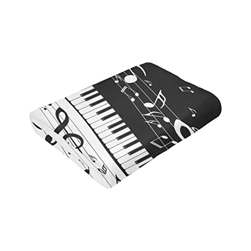 Piano Music Gift Black And White Blanket Plush Lightweight Soft Flannel Fleece Throw Blankets Bedding For Bed Sofa Couch Living Room 50"X40" #TOP7