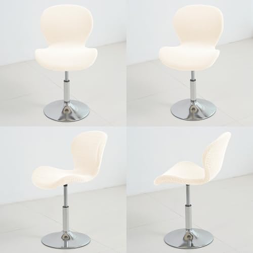 Image of Gollense Bar Stool Covers with Backs, Set of 4 Stretch Jacquard Barstool Seat Covers, Washable Swivel Pub Counter Height Chair Slipcover Protector for Home Kitchen Cafe (T-Shaped Jacquard-Beige)