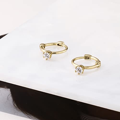 Image of DAILY VIBES Dainty Butterfly Cross CZ Small Huggie Hoop Earrings for Women
