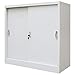 vidaXL Armoire de Bureau avec Porte Coulissante Métal Gris Dossiers Classeur
