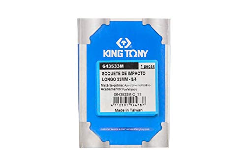 KING TONY 643533M Socket De Impacto Long 3/4" 33mm for DIYers & Professionals, Ideal for Repair and Installation tasks 33mm - Image 2
