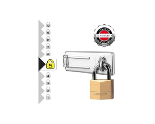 Image of Master Lock 140703EURD Pack Including Door Hasp and Key Chains Silver