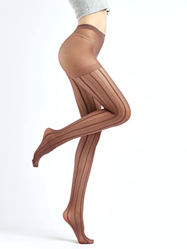 Image of Sahabowi Women Tights, Female Sheer High Waist Pantyhose, Vintage Control Top Stockings