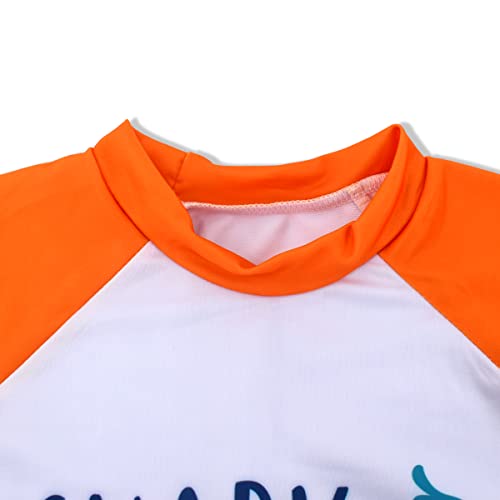 Image of Kids Short Sleeve Sunsuit Swimwear Boys Two Piece Rash-Guard-Sets Dinosaur Pattern
