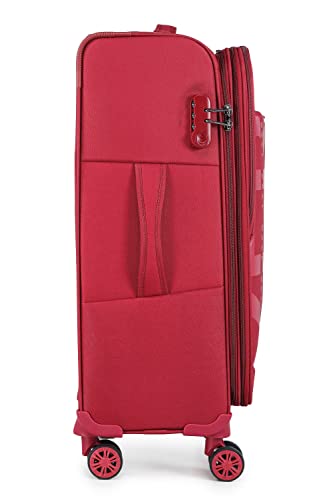 Image of Verage Nevada 59 cm Soft-Sided Carry-On Cabin Size Expandable Suitcase 8 Wheel Spinner Luggage Trolley Bag (VRNVD1-20-RD)