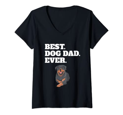 Femme Meilleur. Papa de chien. Jamais. - Rottweiler T-Shirt avec Col en V Cover