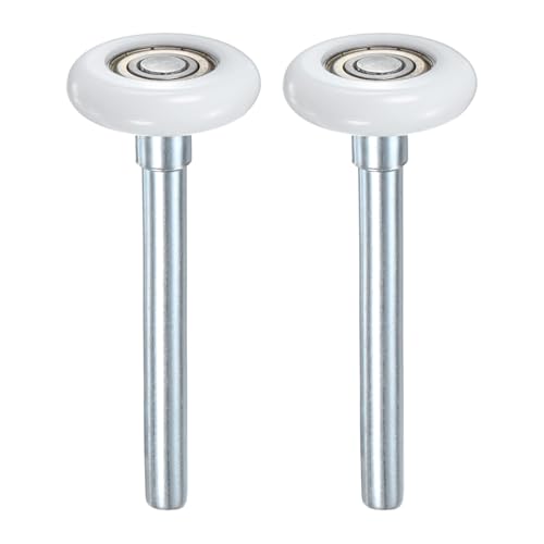 M METERXITY 2er-Pack Nylon Garagentorrollen 1.8/46mm Leise Garagentorräder 4.3/108mm Stiel Hohe Belastung 6200zz 8 Kugeln Abgedichtetes Präzisionslager Für Garagentore [Weiß]