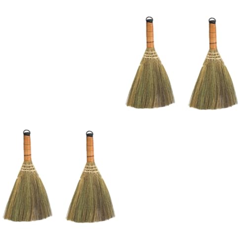 Hoement 4pcs Small Cleaning Broom Lightweight Broom Tool for Home Office Mop Head