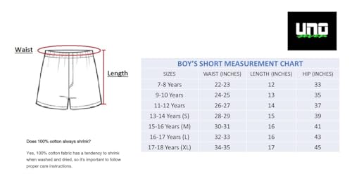 Image of UNOseven Shorts for Boys - 100% Cotton Printed with Side Pockets - Pack of 2 - Available from Size 7 Years to XL