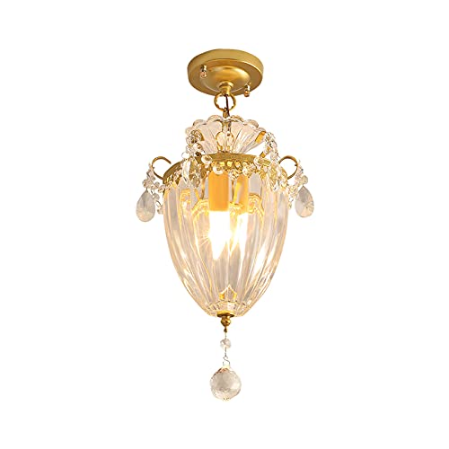 Lustre suspension cristal LED moderne luminaire intérieur loft couloir salon cuisine 27x45cm