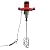 2800W Electric Concrete Mixer Double Pole Mortar Mixer Handheld Mud Mixer for Mixing Cement Mortar Paint, 6 Gears Speed (Red)