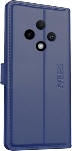 Image of AIBEX Compatible for Oppo F27 5G Flip Cover Leather Finish with Magnatic Closure | Inside TPU with Card Pockets | Wallet Stand | Complete Protection Flip Case -Blue