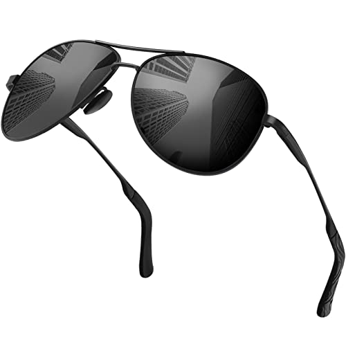 VIYSIOO Sonnenbrille Herren Damen Pilotenbrille Polarisiert Fliegerbrille UV400 Schutz Vintage Schwarz Fahrerbrille Piloten Sonnenbrillen VIYSIOO Sonnenbrille Herren Damen Pilotenbrille Polarisiert Fliegerbrille UV400 Schutz Vintage Schwarz Fahrerbrille Piloten Sonnenbrillen