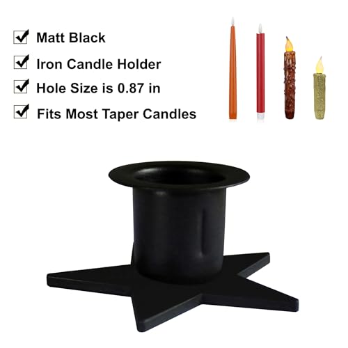 Cvhomedeco. CV05008 Primitive Iron Taper Candle Holders Vintage Black Candlestick Holders thumb #3