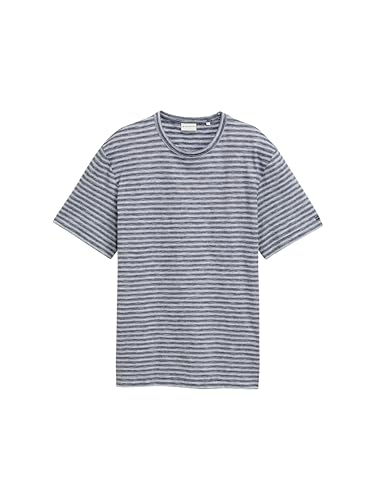 TOM TAILOR 1045667 Camiseta, 37446-navy White Irregular Stripe, XXXL Hombres
