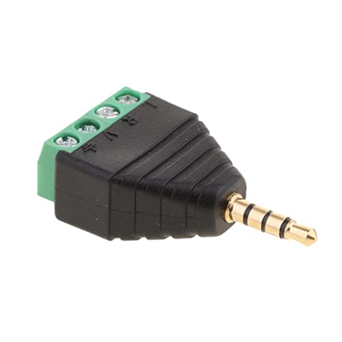 Image of 3.5mm 4 Pole Stereo TRRS Audio Vedio Male to 4 Screw Terminal Female Headphone Balum Converter Adapter