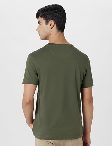 Image of U.S. Polo Assn. Denim Co. Mens Green Half Sleeve Cotton Fitted T-Shirt (UDTSHOE0048 Green )