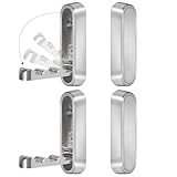 4PCS Foldable Wall Hooks, Heavy Duty Zinc Alloy Folding Wall Hooks, Folding Coat Hooks Wall Mount Bathroom Foldable Towel Hooks for Hanging Clothes, Bags, Hats, Bathrobes, Keys and Kitchen (Silver)