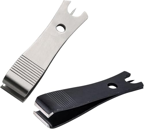 2Pcs Black Silver Fishing Line Cutter Nipper with Hook Eye Cleaner Pin Stainless Steel Fishing Line...
