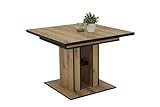 Apollo Karla Comedor Cuadrada, Mesa Extensible, Madera de ingeniería, Roble Evoke, 100 x 100 cm