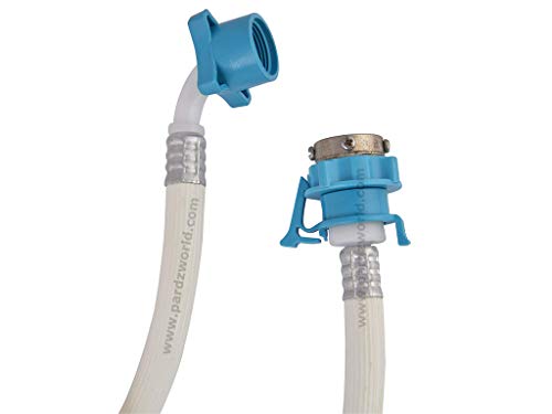 Image of PARDZWORLD 2m Extra Long Washing Machine Inlet Pipe Heavy Duty Flexible PVC Water Inflow Hose with Leak-Proof Tap Connectors for Fully Automatic Top & Front Load Washing Machines (2 Meter)