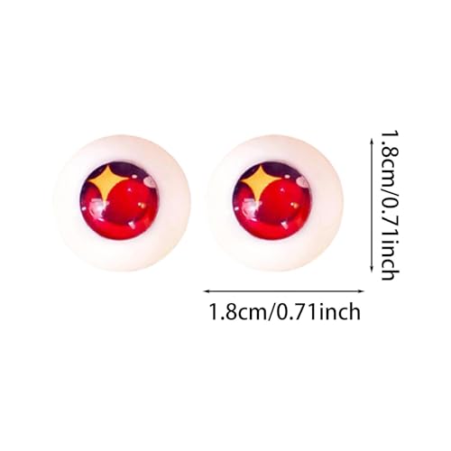 Yeux de poupée 18mm accessoire globe oculaire lifelike acrylique pour 1/3 - 5