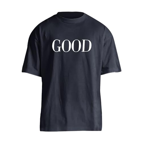Men's T-Shirts Oversized Letter Printed Graphic Short Sleeve Tops Crewneck Solid Color Plain Basic Loose Summer Tees4