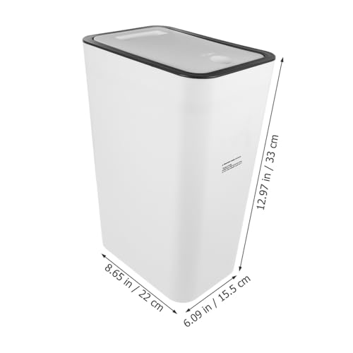 Basurero rectangular con tapa diseño slim para cocina y oficina miniatura 2