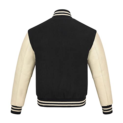 Image of Varsity Jacket Baseball Letterman Jacket- Wool and Leather Premium Quality Unisex Basketball Jacket