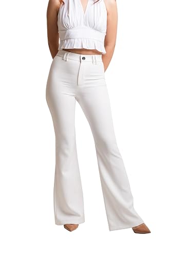 Image of Mehrang Women's High Waist Flare Pants, Bootcut Pants, Black