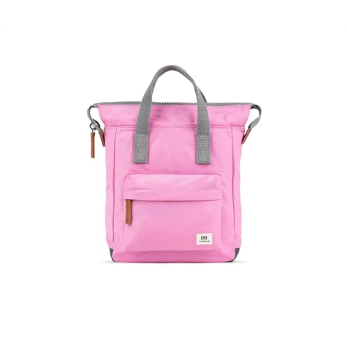 Image of ORI LONDON Small Tote Bag Backpack - Nylon Tote Backpack for Women & Men with Wide Mouth, Chunky Zippers, Multiple Pockets, Adjustable Straps - The Bantry, Orchid Backpack, 12.6x9x4