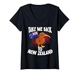 Photo Gallery donna take me back to new zealand kiwi bird flag travel maglietta con collo a v Photo Gallery donna take me back to new zealand kiwi bird flag travel maglietta con collo a v