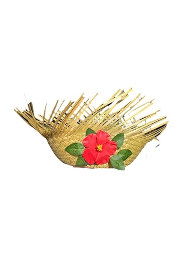 vivianfongdesigns llc Authentic Puerto Rican Sombrero Pava with Hibiscus MAGA Flower One Size