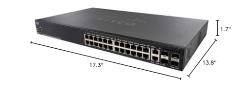 Image of Cisco SG350X-24P-K9 24-Port Gigabit PoE Stackable Managed Switch (Renewed)