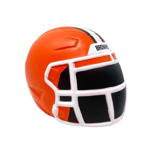 Party Animal NFL Jumbo Squeezymates Helmet Cleveland Browns Squeezy Helmet Figurine, Team Colors, 4" Tall