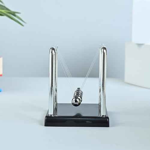 Image of HindCraft Newton's Cradle Pendulum 4 Inch - Swinging Balance Balls | Desk Toy for Office Table, Home Decor, Stress Relief, Science Gadget for Kids & Adults, Study Table Showpiece, Gift for Teachers