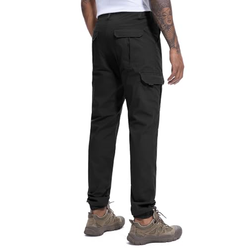 Lightweight Cargo Work Pants Ripstop Fabric with Multi Pockets Elastic Waist Casual Black Jogging Pants Outdoor Pantalones deportivos para Hombre by GRUOTACS - Used condition - Image 4