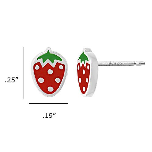 Boma Jewelry Sterling Silver Enamel Red Strawberry Fruit Stud Earrings4