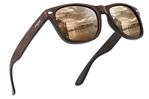 Imitation Wood Bamboo Polarized Sunglasses for Men and Women, Retro Square Fishing Sun Glasses UV protection RFS8203