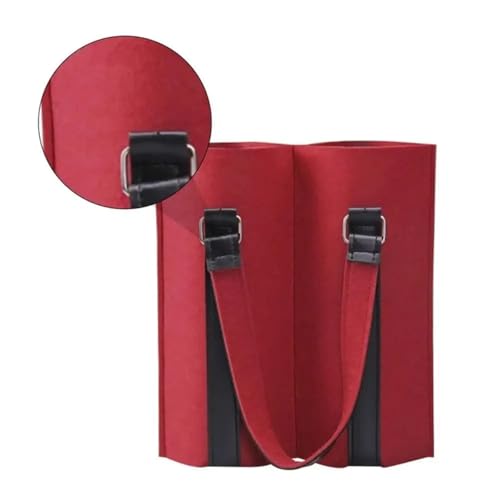 Bolsa de vino de fieltro para 2 botellas con divisor reutilizable y mango de soporte multicolor 5