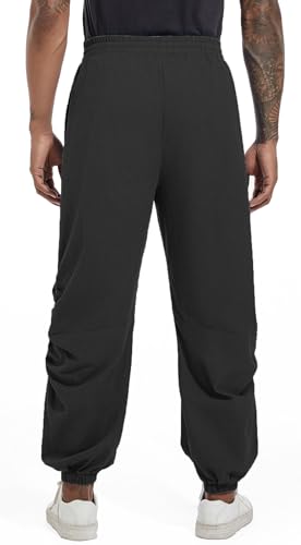 CLANMILUMS Mens Cotton Linen Drawstring Pants Elastic Waist Casual Jogger Yoga Pants3