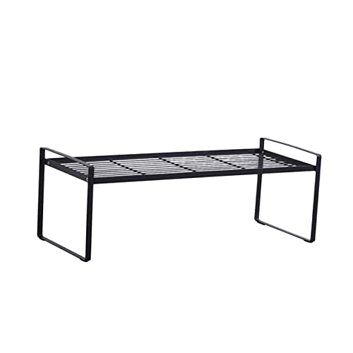 Alipis Kitchen Wrought Iron Layered Storage Rack Multi-layered Shelf for Bowls Pots and Seasoning Bottles Elegant Black Design for Kitchen Organization and Space Saving